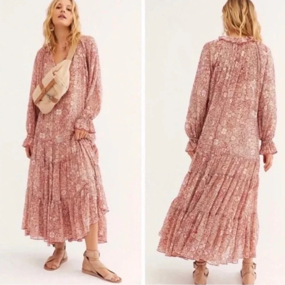 Free People Dresses & Skirts - Free People Feeling Groovy Maxi Dress - Red